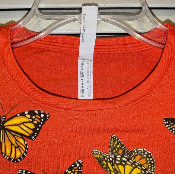 Live and Tell L•A•T Apparel Girl's Youth Small Butterfly Tshirt Top Orange AMOS - Picture 9 of 9